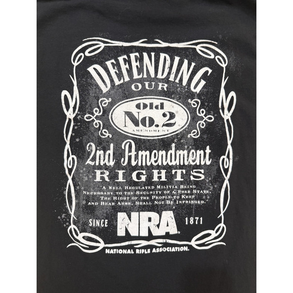 NRA Shirt Mens LG Black Graphic 2nd Amendment Defending Rights Tee Patriotic Y2K - Picture 7 of 7